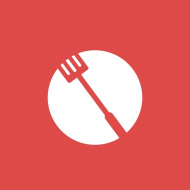 Spatula pişirme düz daire modern minimalist logo tasarım vektör resimleme