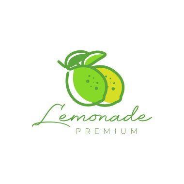 taze meyve limonatası turuncu modern renkli çizgi tarzı logo tasarım vektör resimleme