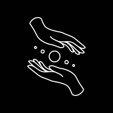 Eller uzay gökadası uzay galaksisi basit çizgi biçimi minimalist logo tasarım vektör illüstrasyonu