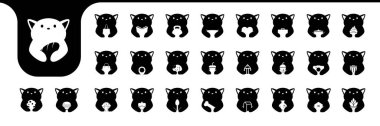kedi yağı yassı simge koleksiyon logo tasarım vektörü