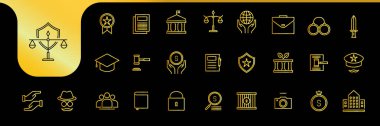 attorney law icons line design vector clipart