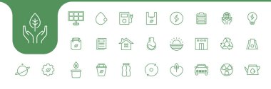 eco nature Line Icons Collection