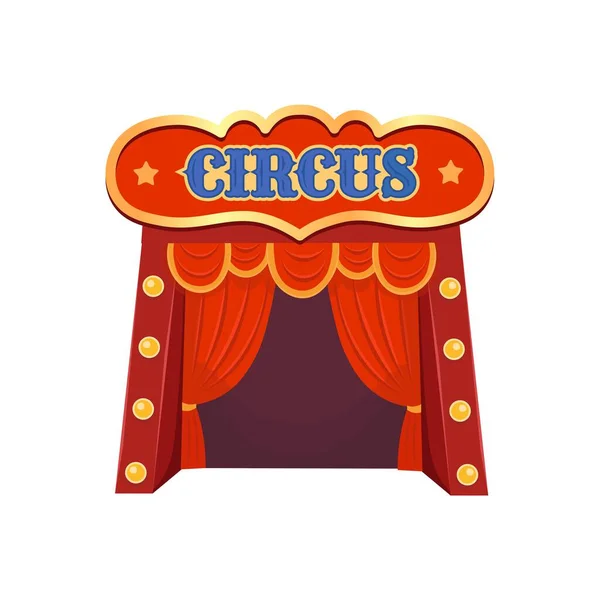 Entrée Cirque Avec Grand Panneau Rideau Rouge — Image vectorielle