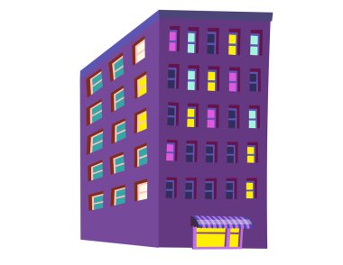 Gece için şehir için ev.  