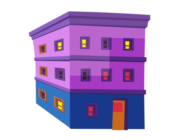 Maison Pour Ville Nuit — Image vectorielle