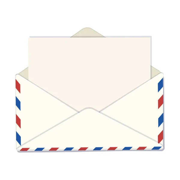 Zarfı Boş Bir Mektupla Zarfın Içinde Bir Mesaj Vektör Çizgi — Stok Vektör