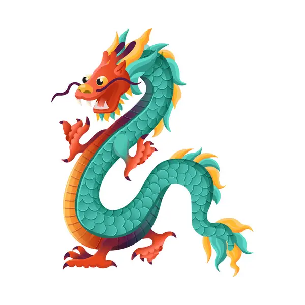 Illustration Vectorielle Dragon Chinois Dragon Chinois Symbole 2024 Symbole Zodiaque Vecteurs De Stock Libres De Droits
