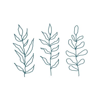 Soyut Memphis bitkileri. Olaysız çizgiler, noktalar ve spiraller, renkli noktalar. tasarım için ögeler.