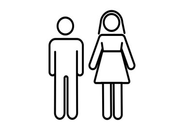 Büyük WC simgeleri seti. Erkekler ve kadınlar için farklı WC simgeleri. Düz biçim