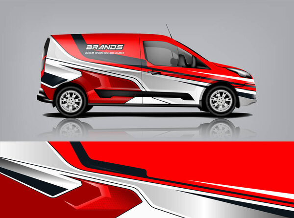 Van wrap design. Wrap, sticker and decal design for company. Vector format eps 10 dekal a1 