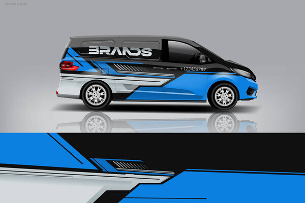 Van wrap design. Wrap, sticker and decal design for company. Vector format eps 10 dekal a1 