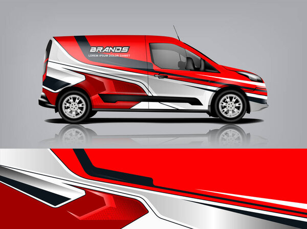 Van wrap design. Wrap, sticker and decal design for company. Vector format eps10 dekal a1