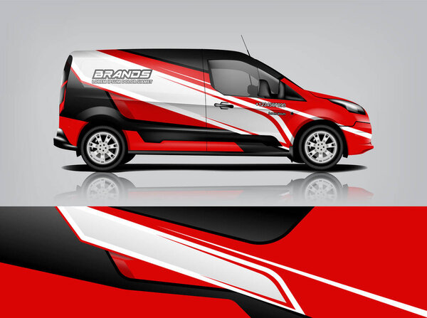 Van wrap design. Wrap, sticker and decal design for company. Vector format eps10 dekal a1