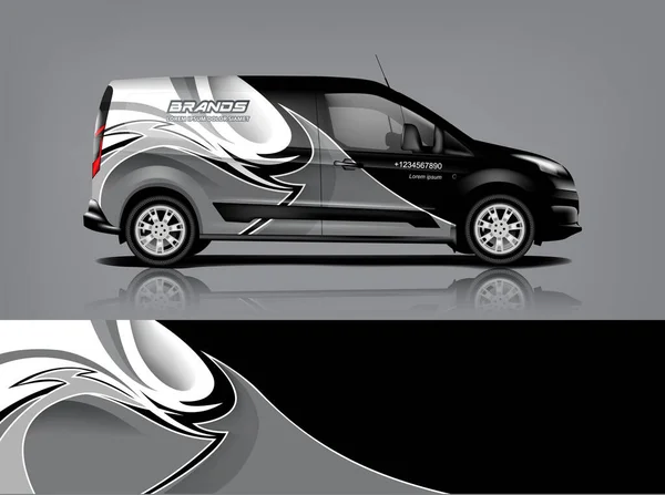 Design Van Wrap Emballage Autocollant Décalcomanie Design Pour Entreprise Format — Image vectorielle