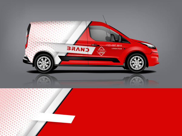 Van wrap design. Wrap, sticker and decal design for company. Vector format eps10 dekal a1