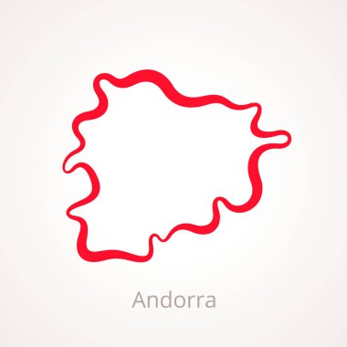 Outline map of Andorra marked with red line.