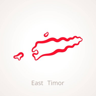 Outline map of East Timor marked with red line.