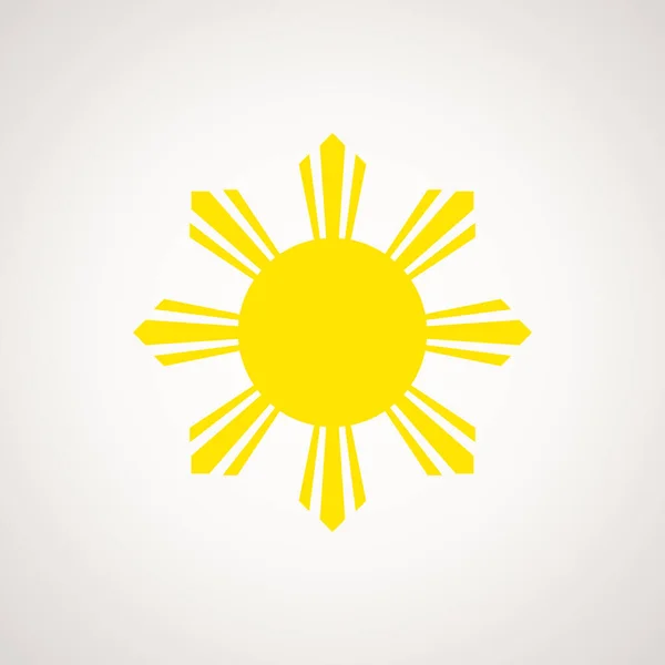 Golden Sun Symbol Från Filippinernas Flagga — Stock vektor