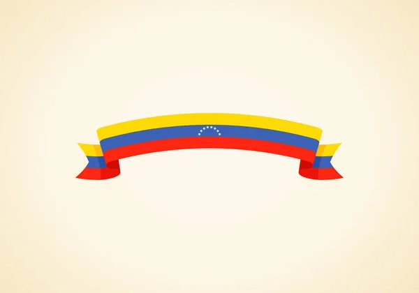 Szalag Zászlóval Venezuela Lapos Design Stílusban — Stock Vector