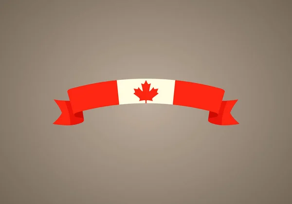 Cinta Con Bandera Canadá Estilo Diseño Plano — Archivo Imágenes Vectoriales
