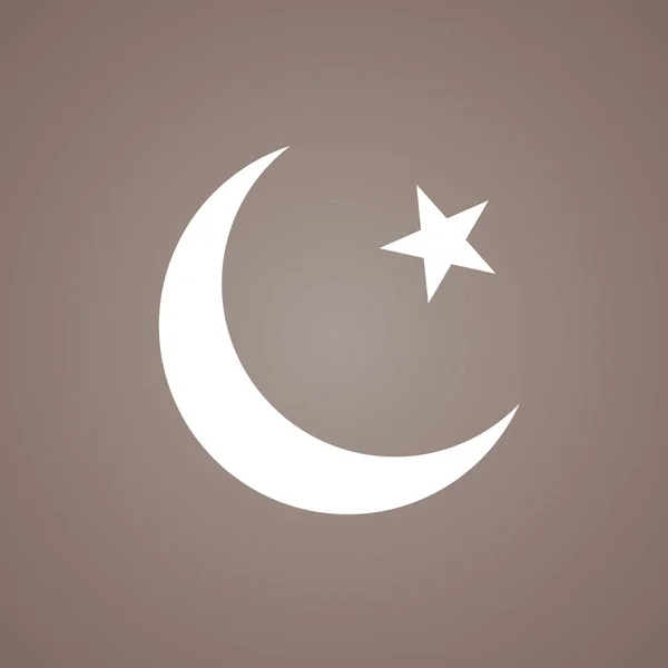 Estrella Blanca Media Luna Símbolo Bandera Pakistán — Vector de stock