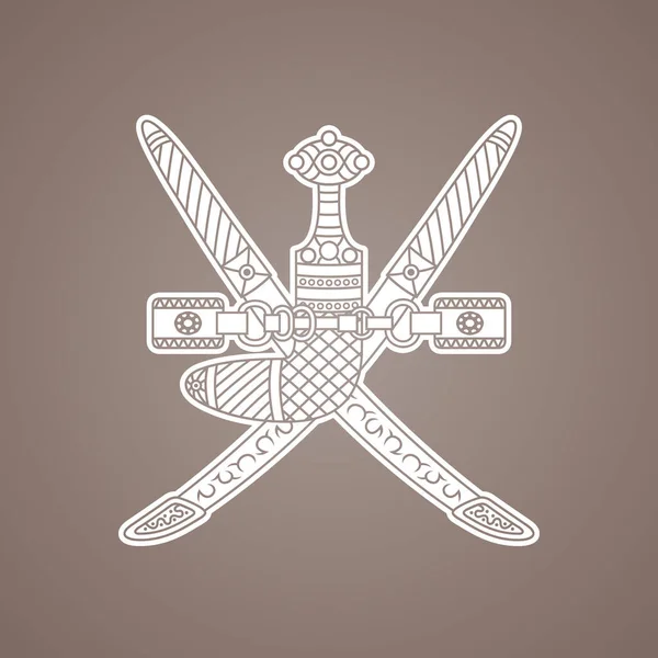 Emblema Nacional Omán Símbolo Bandera Omán — Vector de stock
