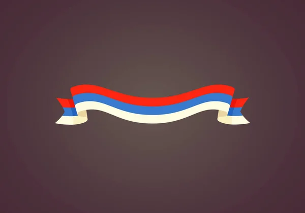 Κορδέλα Σημαία Της Σερβίας Στυλ Επίπεδου Σχεδιασμού — Διανυσματικό Αρχείο