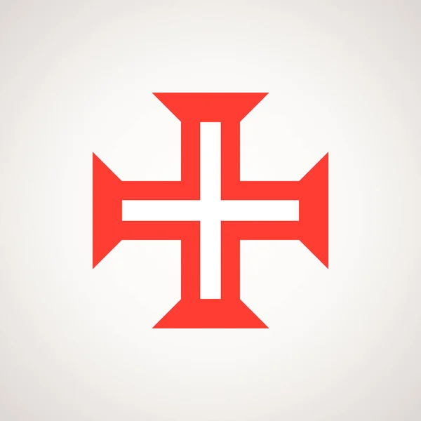 Cruz Ordem Cristo Símbolo Bandeira Madeira — Vetor de Stock