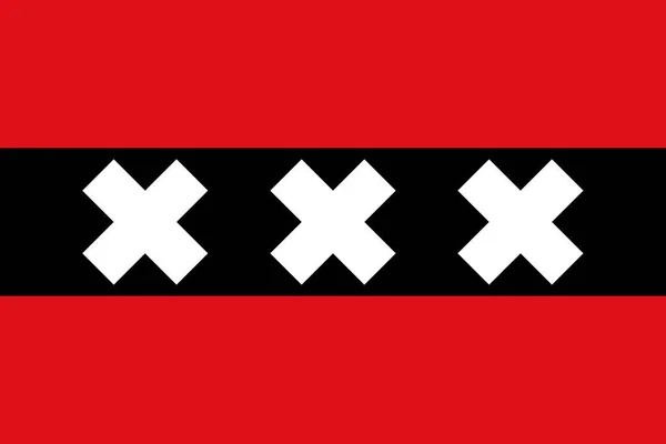 Bandiera Vettoriale Amsterdam Capitale Dei Paesi Bassi — Vettoriale Stock