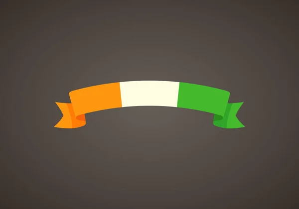Stuha Vlajkou Pobřeží Slonoviny Plochém Designovém Stylu — Stockový vektor