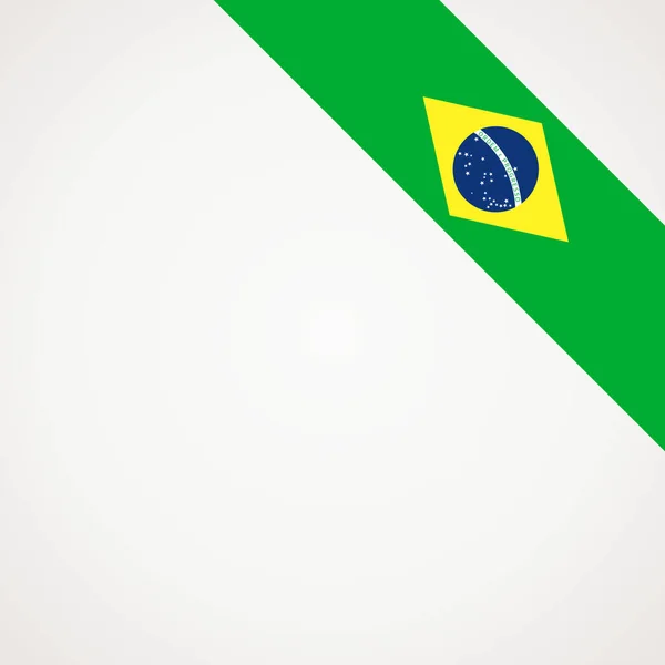 Bandera Cinta Inclinada Esquina Brasil Para Una Aera Superior Derecha — Vector de stock