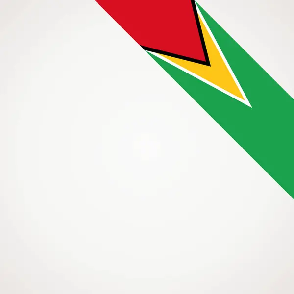 Canto Inclinado Bandeira Fita Guiana Para Uma Aera Direita Superior — Vetor de Stock