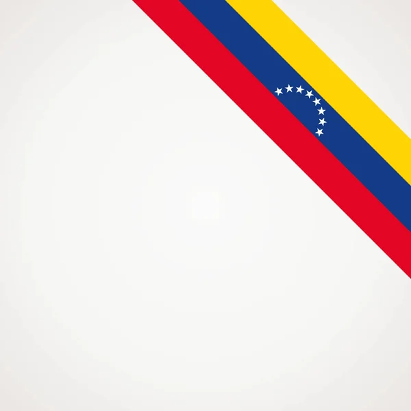Bandera Cinta Inclinada Esquina Venezuela Para Una Aera Superior Derecha — Vector de stock