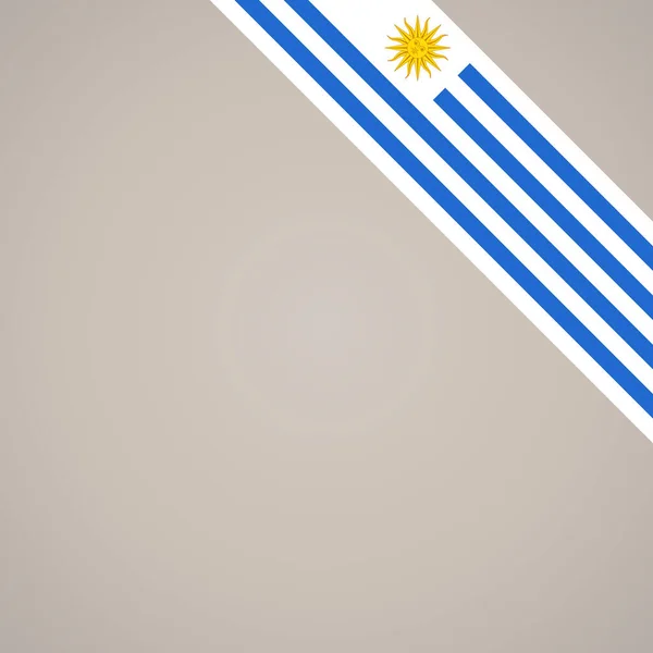 Bandera Cinta Inclinada Esquina Uruguay Para Una Aera Superior Derecha — Vector de stock