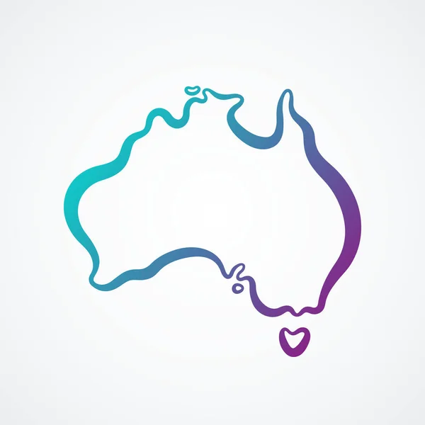 Mapa Australia Con Gradiente Azul Púrpura — Vector de stock