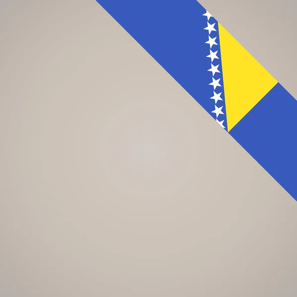 Corner Slanted Ribbon Flag Bosnia Herzegovina Top Right Aera Page — Stock Vector