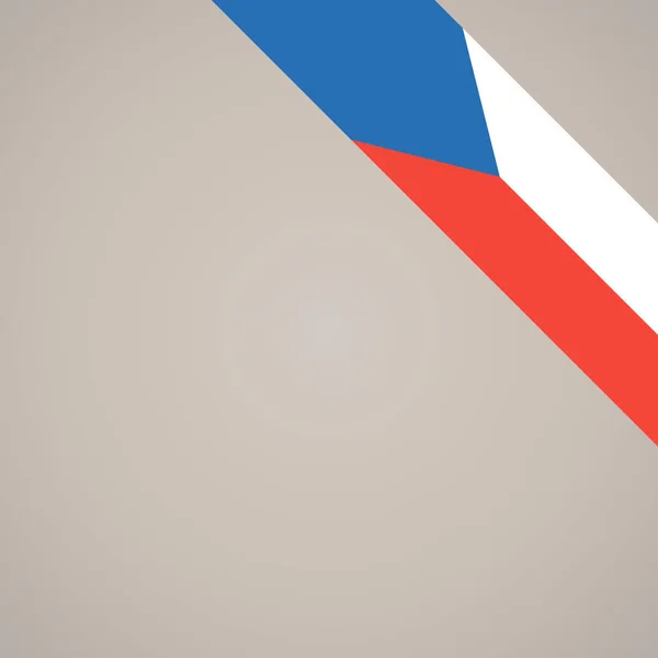 Corner Slanted Ribbon Flag Czech Republic Top Right Aera Page — Stock Vector