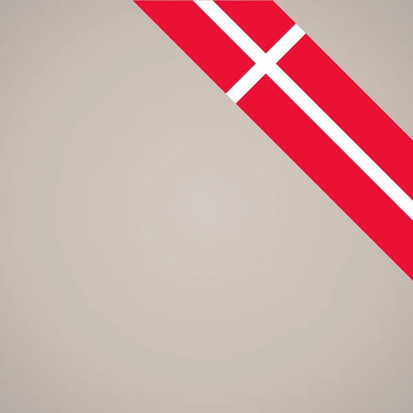 Hörnet Lutande Band Flagga Danmark För Övre Högra Aera Sida — Stock vektor