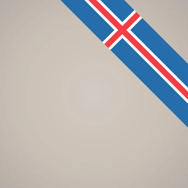 Rogu Pochyłej Flagi Wstążki Islandii Dla Górnej Prawej Aera Strony — Wektor stockowy