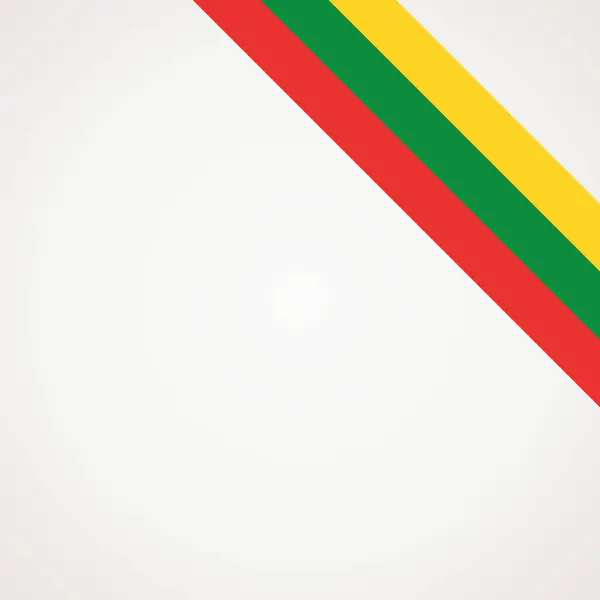 Litvanya Nın Sağ Üst Sayfası Için Köşeli Kurdele Bayrağı — Stok Vektör