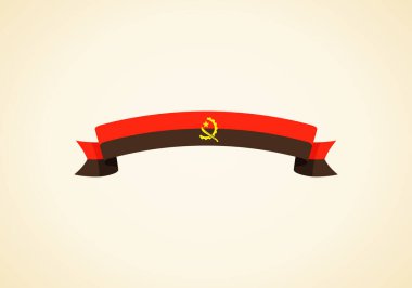 Düz dizayn tarzında Angola bayrağıyla şerit.