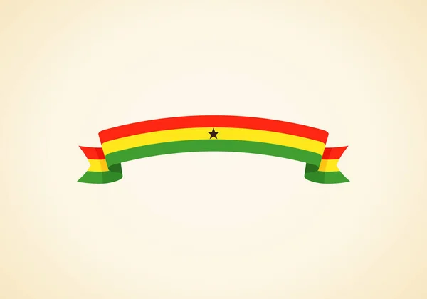 Κορδέλα Σημαία Της Γκάνα Στυλ Flat Design — Διανυσματικό Αρχείο