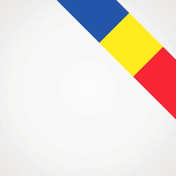 Угловой Ленточный Флаг Румынии Верхнего Правого Эры Страницы — стоковый вектор