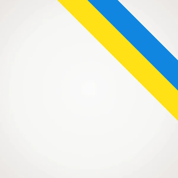Ukrayna Nın Sağ Üst Sayfası Için Köşeli Kurdele Bayrağı — Stok Vektör