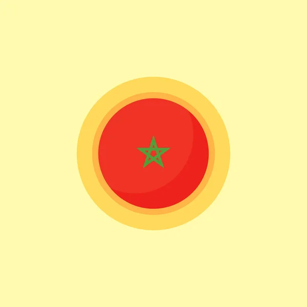 Flaga Maroka Okrągłą Ramą Styl Płaski — Wektor stockowy