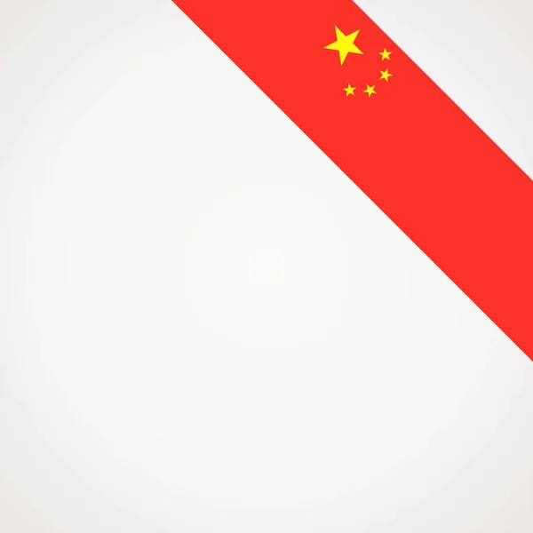 Bandera Cinta Inclinada Esquina China Para Una Aera Superior Derecha — Vector de stock