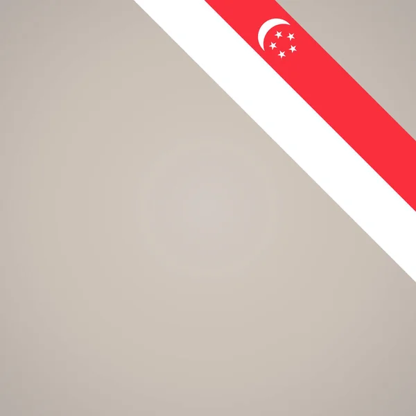 Angle Incliné Ruban Drapeau Singapour Pour Une Aera Haut Droite — Image vectorielle