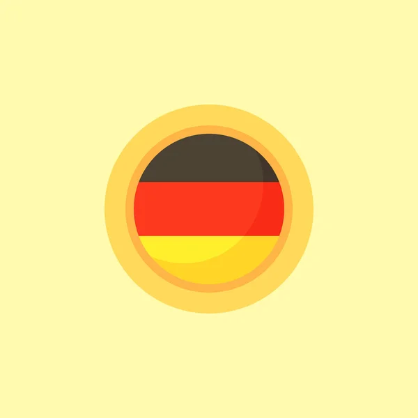 Σημαία Γερμανίας Στρογγυλό Πλαίσιο Στυλ Επίπεδου Σχεδιασμού — Διανυσματικό Αρχείο