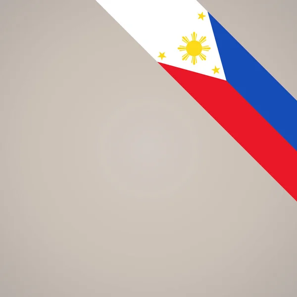 Eckschräge Bandfahne Der Philippinen Für Die Rechte Obere Ecke Einer — Stockvektor