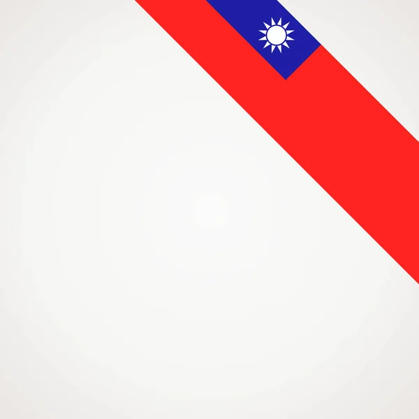Γωνιακή Κυρτή Σημαία Της Ταϊβάν Για Μια Πάνω Δεξιά Aera — Διανυσματικό Αρχείο
